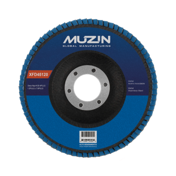 MUZIN DISCO FLAP #120 4PULG 1.2PULG x 7.8PULG - XFD45120